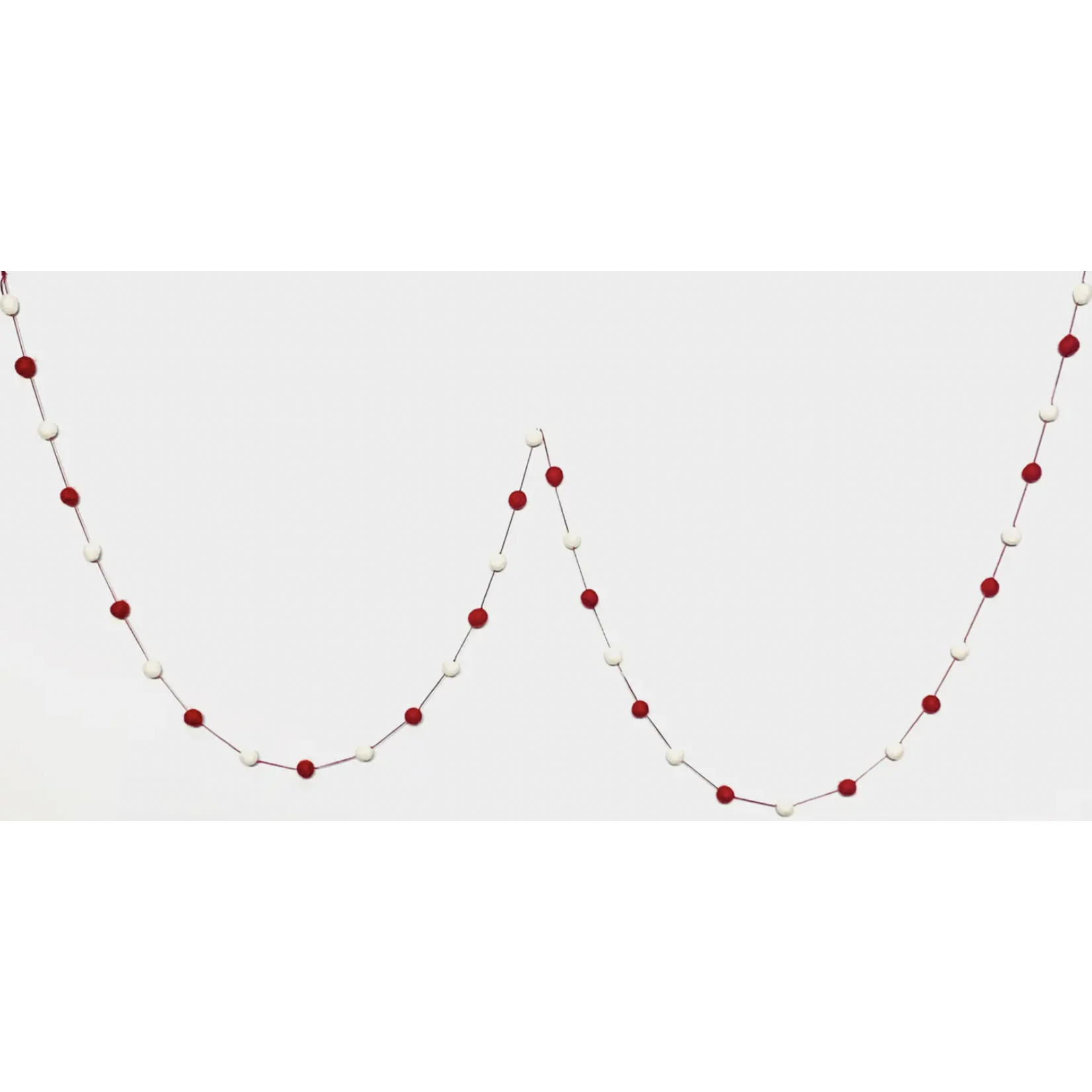 Pompom Garland, Red & White