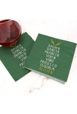 The Royal Standard Blitzen Cocktail Napkins, dark green/white