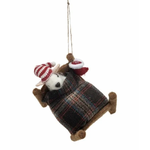 Creative Co-Op Wool Felt Mouse in Bed 2/ Hat Ornament