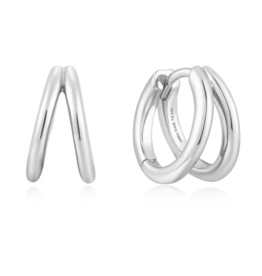 Ania Haie Ania Haie Sunshine Chaser Double Huggies, silver