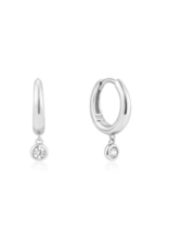 Ania Haie Ania Haie Sunshine Chaser Cubic Zirconia Drop Huggies, silver