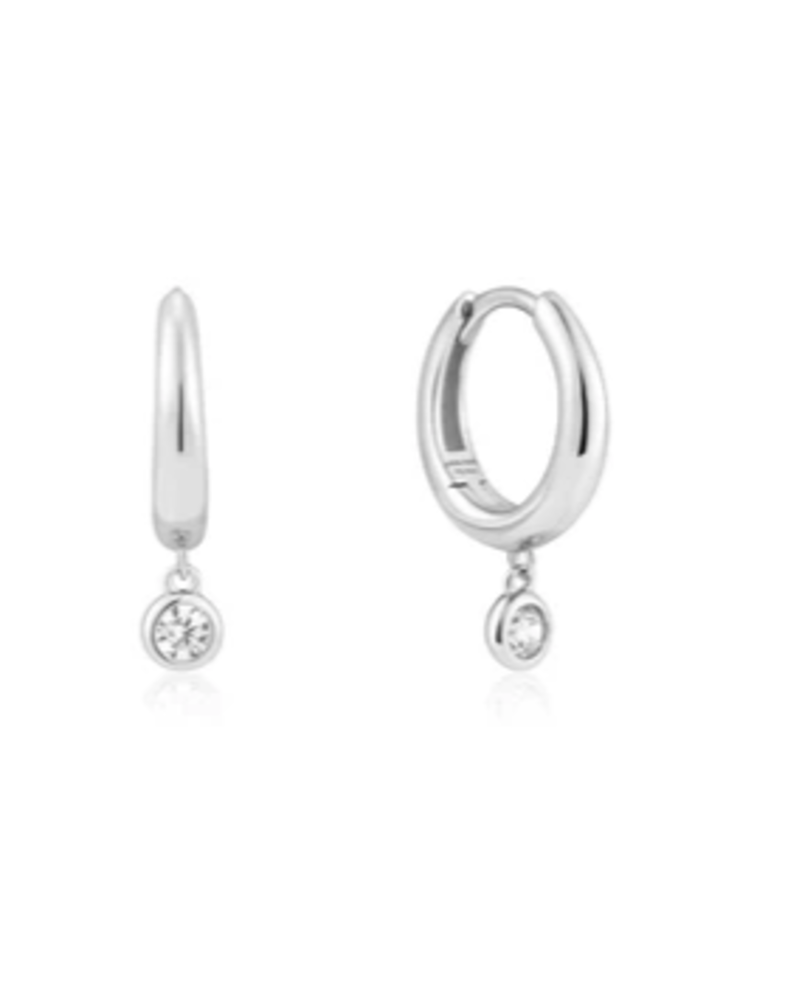 Ania Haie Ania Haie Sunshine Chaser Cubic Zirconia Drop Huggies, silver