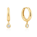 Ania Haie Ania Haie Sunshine Chaser Cubic Zirconia Drop Huggies, gold