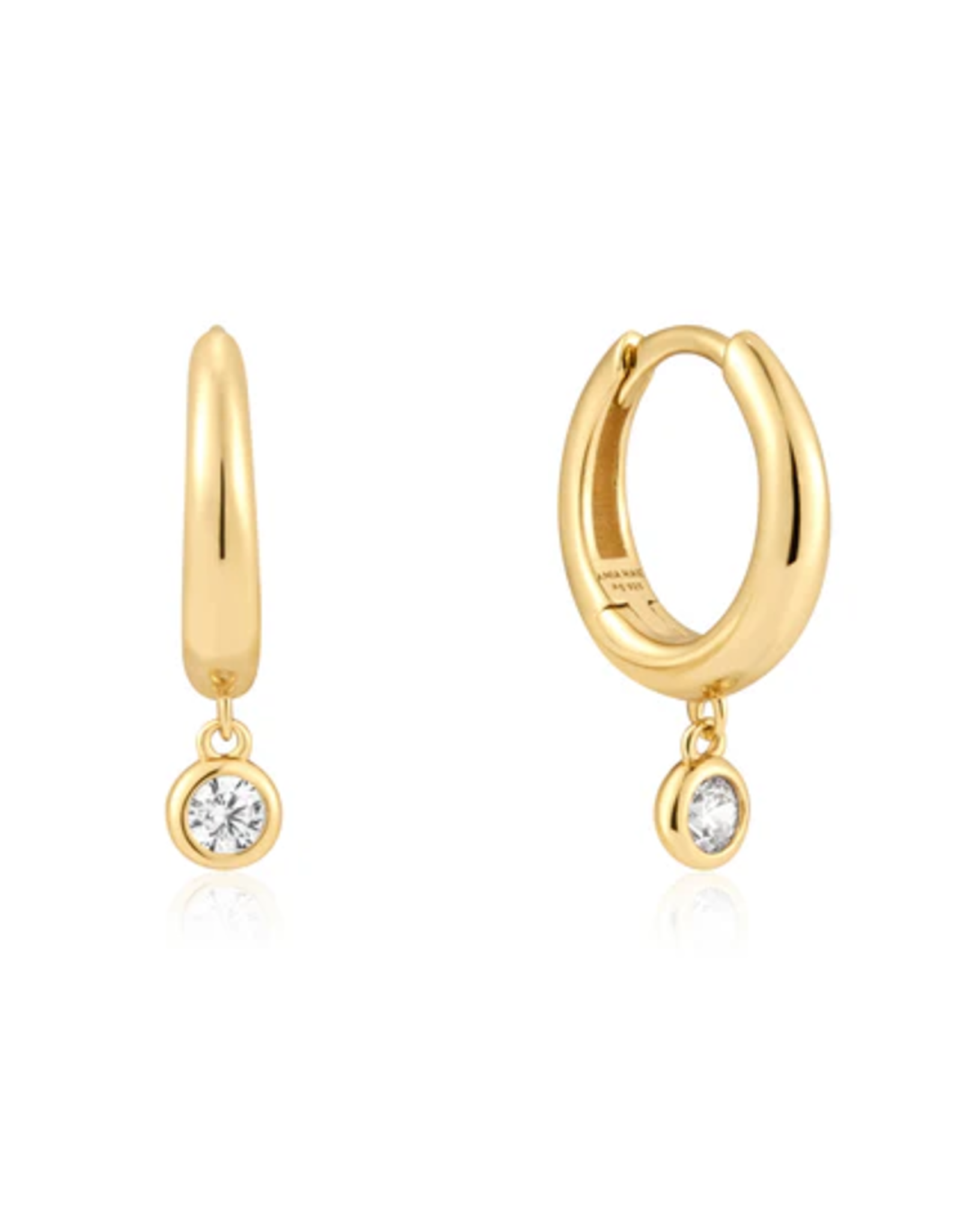 Ania Haie Ania Haie Sunshine Chaser Cubic Zirconia Drop Huggies, gold