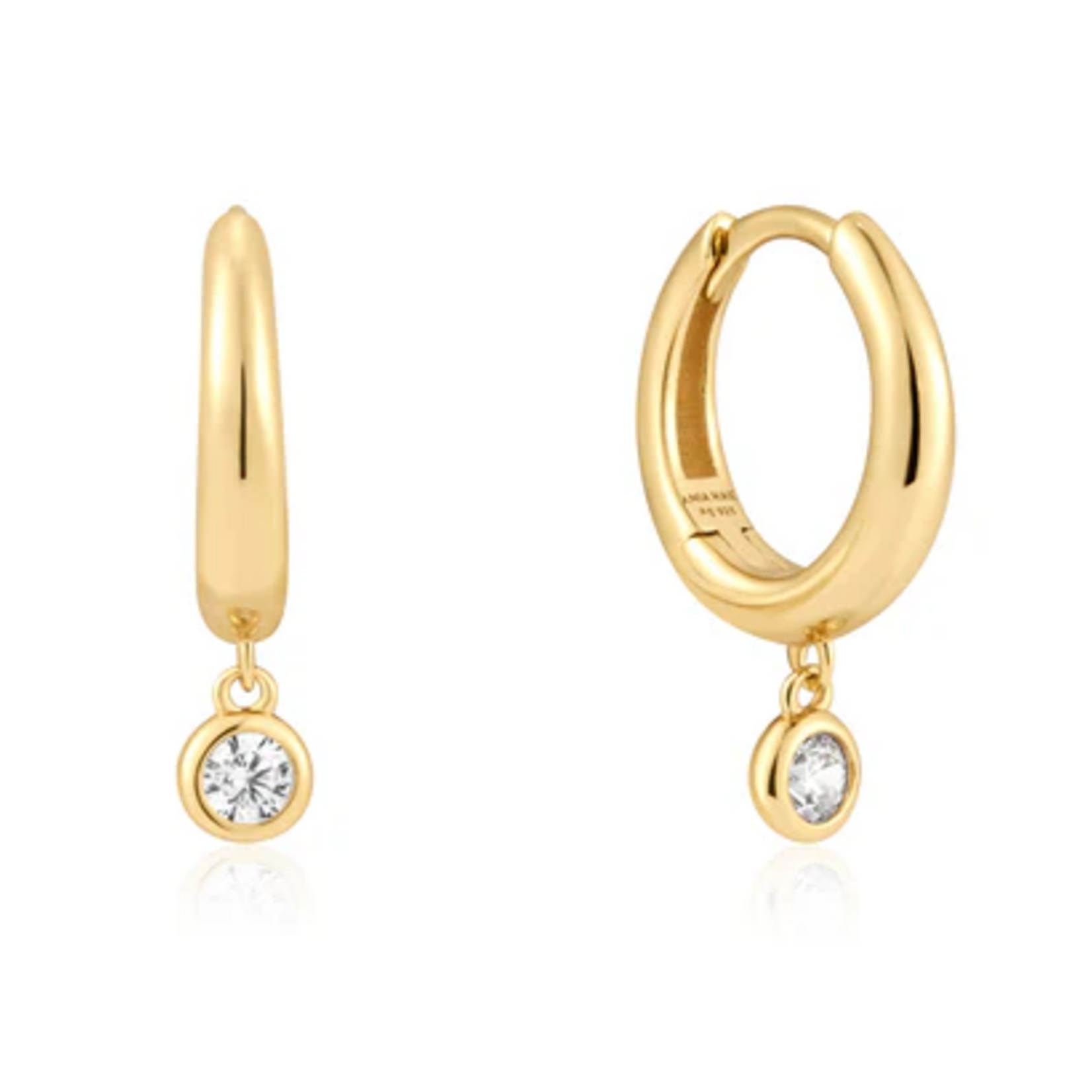 Ania Haie Ania Haie Sunshine Chaser Cubic Zirconia Drop Huggies, gold