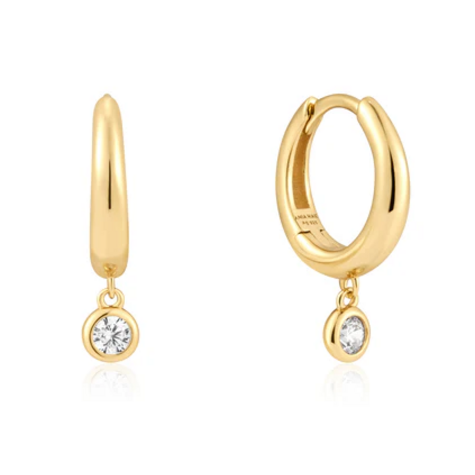 Ania Haie Ania Haie Sunshine Chaser Cubic Zirconia Drop Huggies, gold