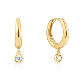 Ania Haie Ania Haie Sunshine Chaser Cubic Zirconia Drop Huggies, gold