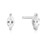 Ania Haie Sunshine Chaser Pave Marquise Solitaire Studs, silver