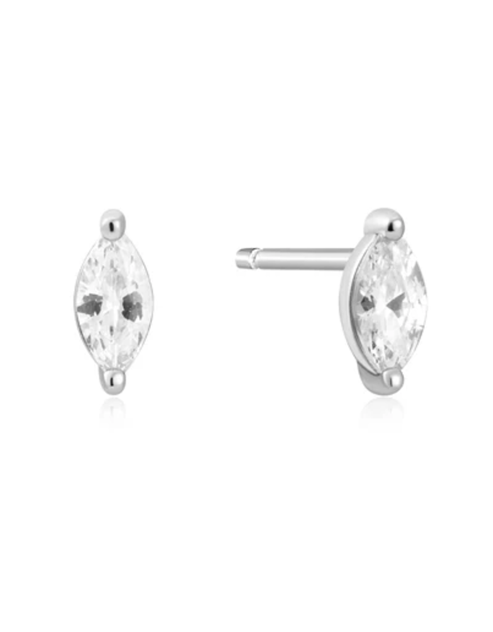 Ania Haie Ania Haie Sunshine Chaser Pave Marquise Solitaire Studs, silver