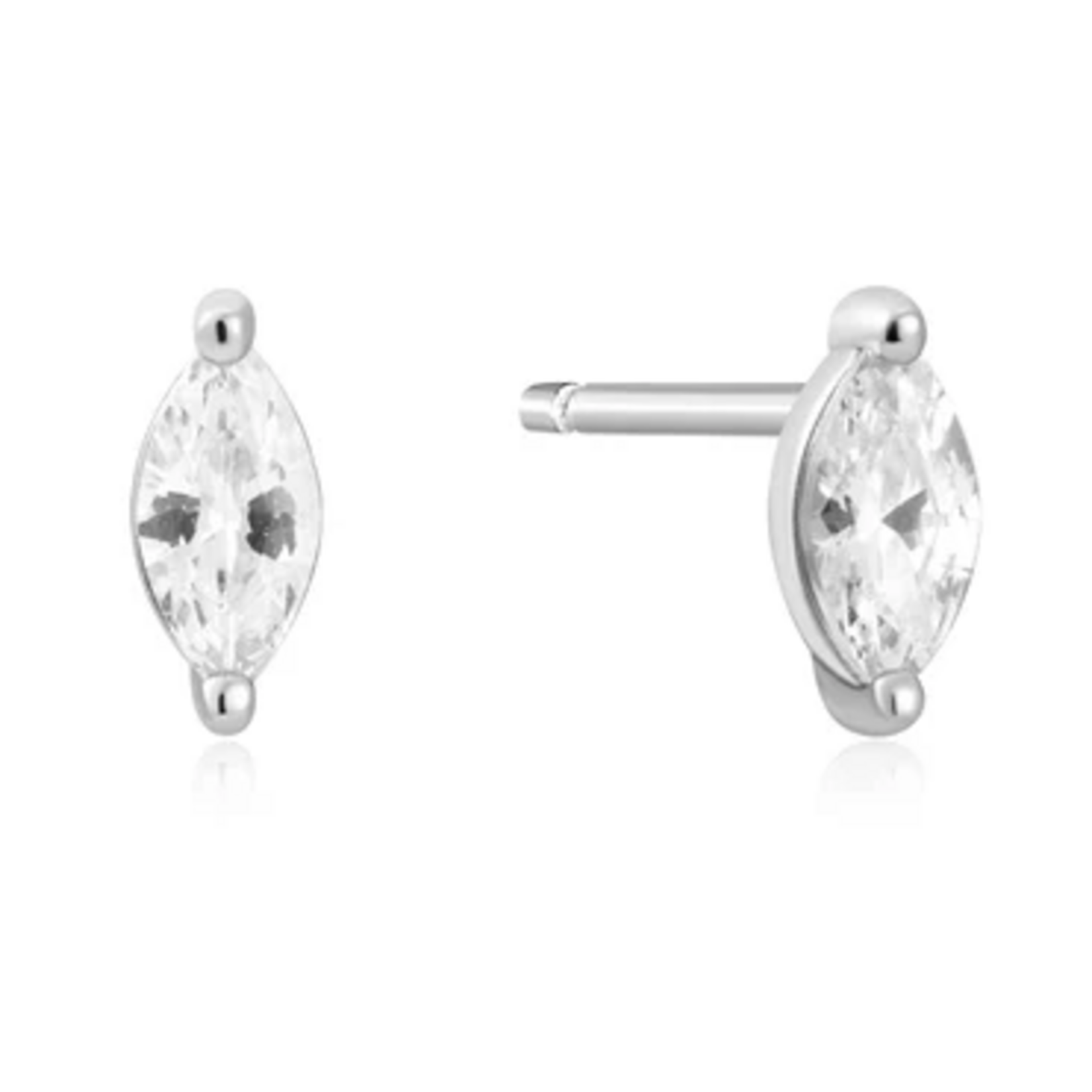 Ania Haie Ania Haie Sunshine Chaser Pave Marquise Solitaire Studs, silver