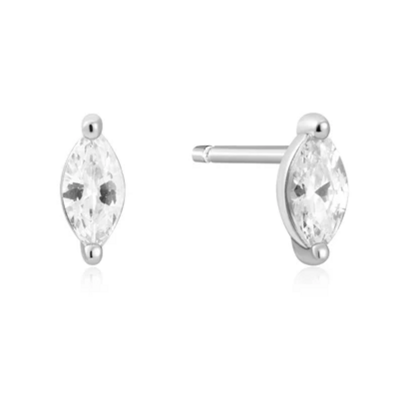Ania Haie  Sunshine Chaser Pave Marquise Solitaire Studs, silver