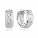 Ania Haie Modern Muse Sparkle Chubby Huggie Hoop Earrings, silver