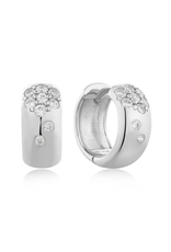 Ania Haie Ania Haie Modern Muse Sparkle Chubby Huggie Hoop Earrings, silver