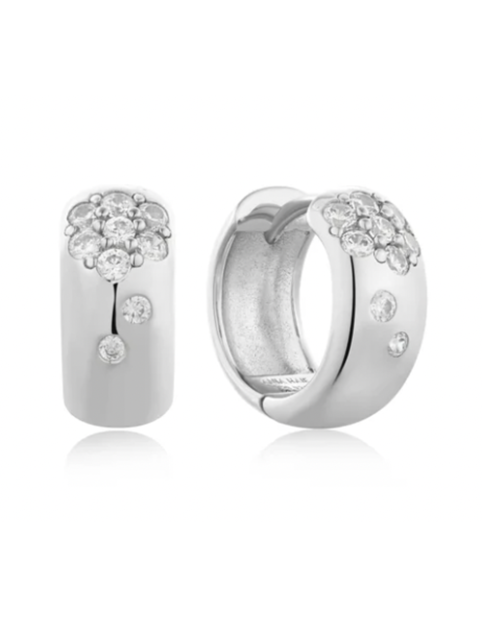 Ania Haie Ania Haie Modern Muse Sparkle Chubby Huggie Hoop Earrings, silver