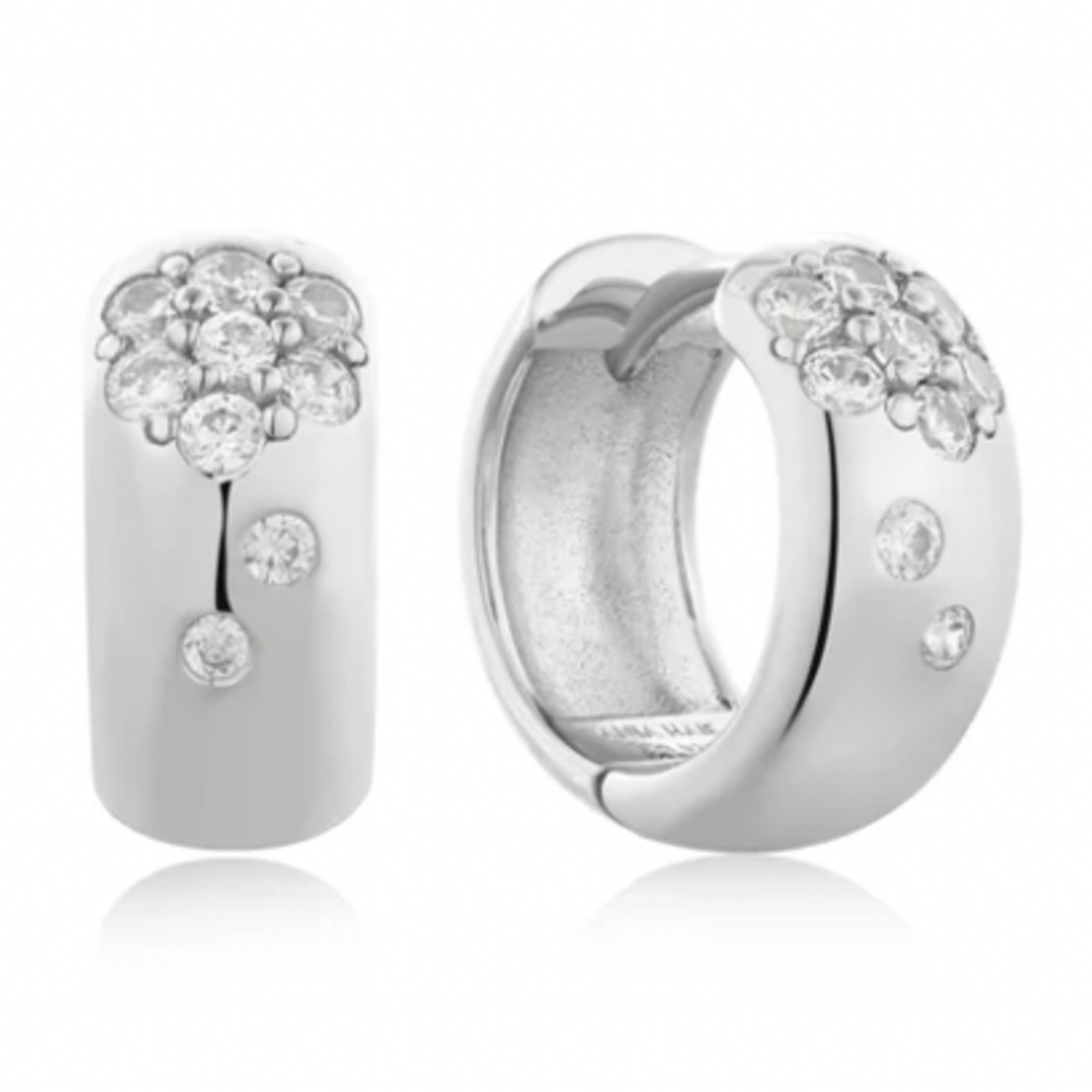 Ania Haie Ania Haie Modern Muse Sparkle Chubby Huggie Hoop Earrings, silver