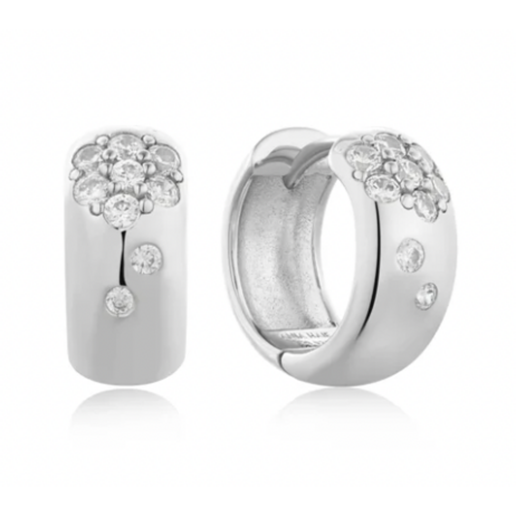 Ania Haie Modern Muse Sparkle Chubby Huggie Hoop Earrings, silver