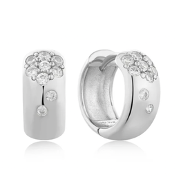 Ania Haie Ania Haie Modern Muse Sparkle Chubby Huggie Hoop Earrings, silver