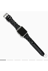 Brighton Sutton Braided Leather Watch Band, black