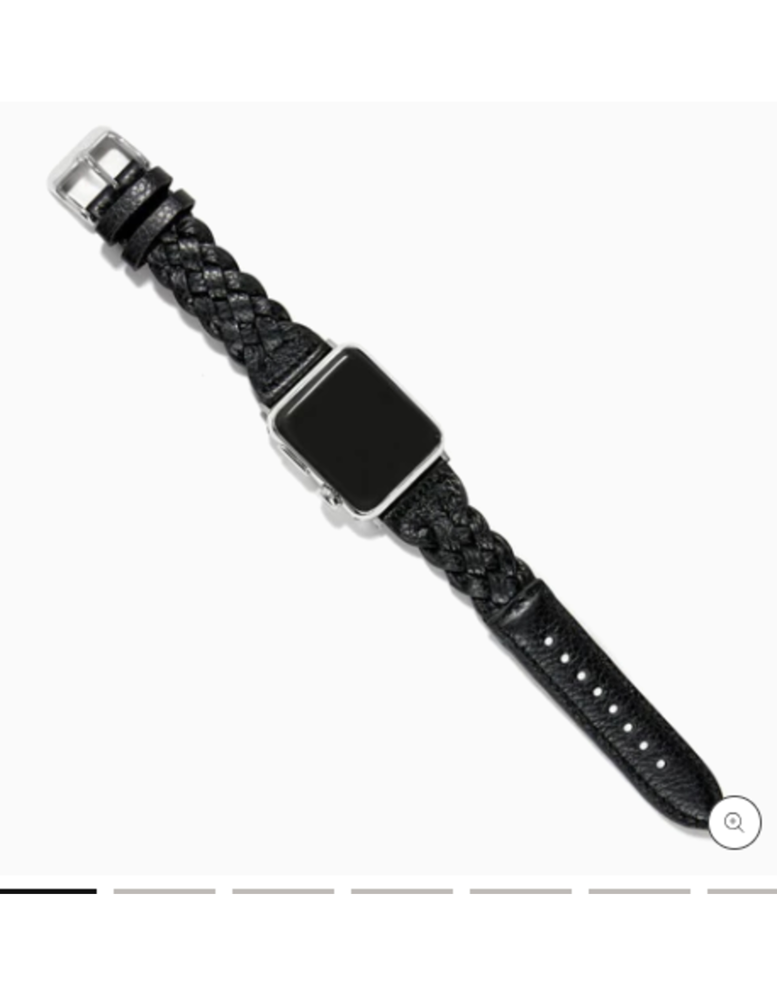 Brighton Sutton Braided Leather Watch Band, black