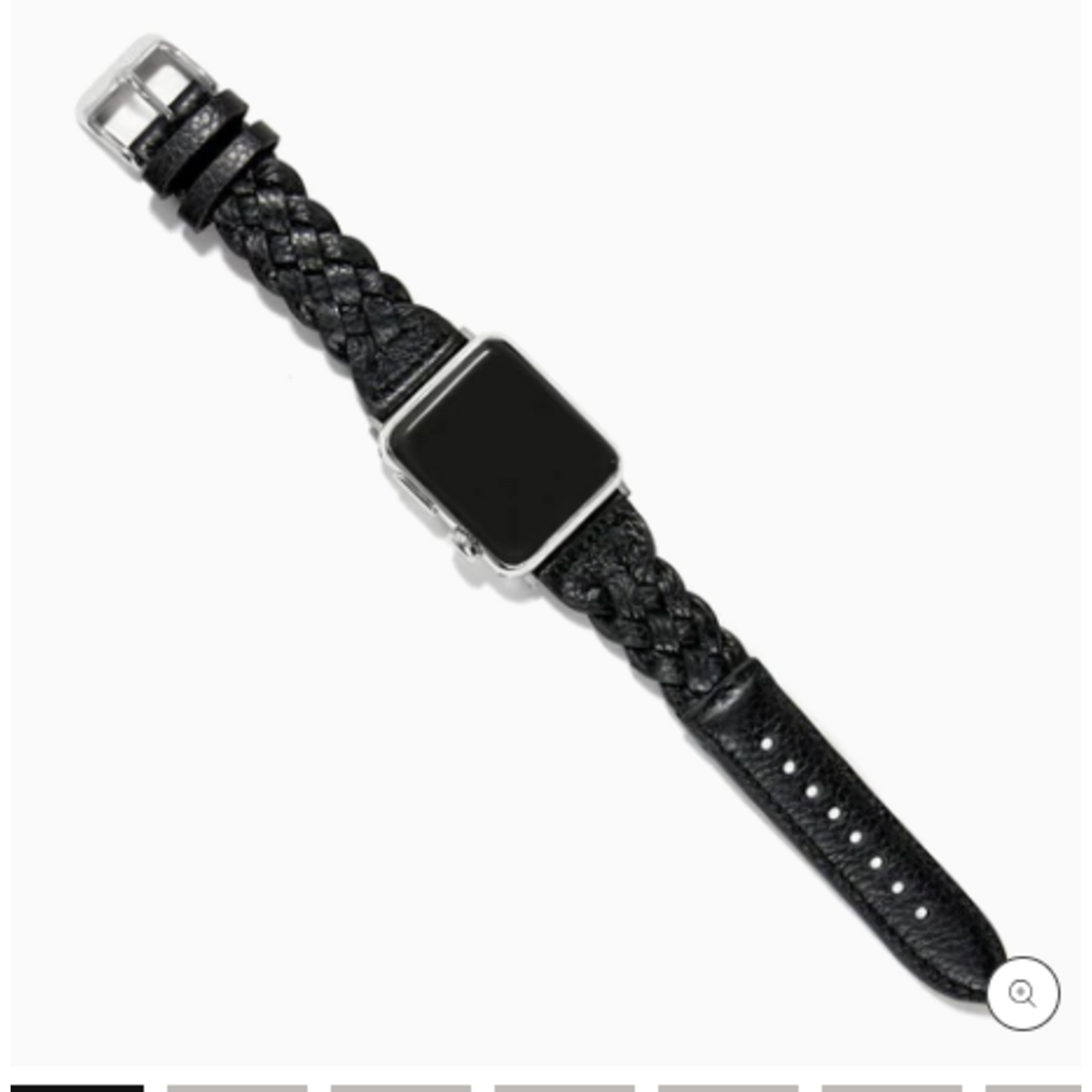 Brighton Sutton Braided Leather Watch Band, black