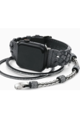 Brighton Sutton Braided Leather Watch Band, black