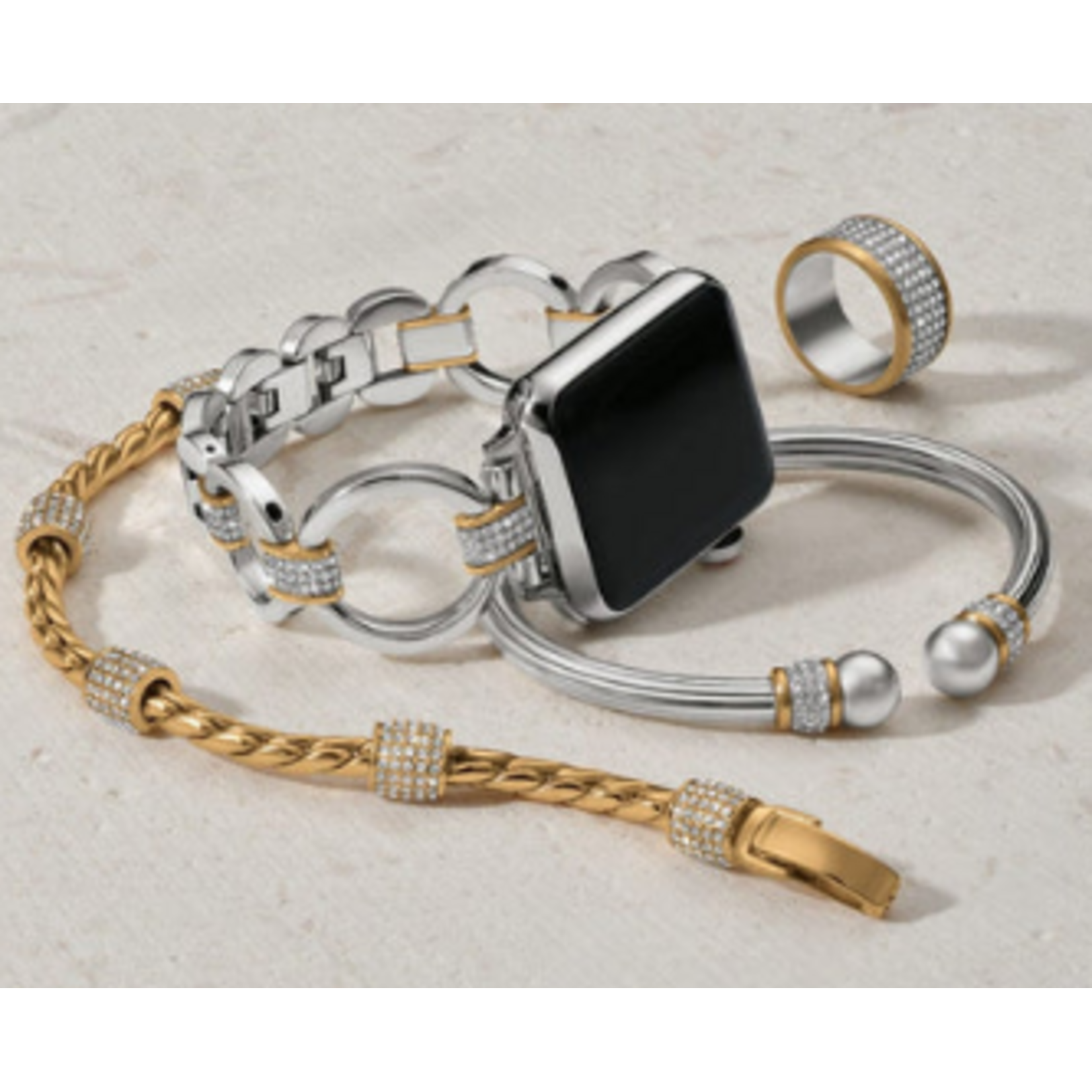 Brighton Meridian Tempo Watch Band, silver/gold