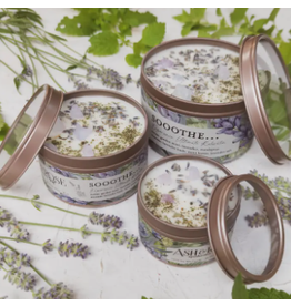 Ash & Rose Soothe Lavender Mint Botanical Tin Candle, 8 oz