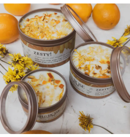 Ash & Rose Zesty Orange Ginger Marigold Song Tin Candle, 8 oz