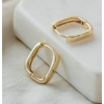 Petite Square Hoop Earrings, gold