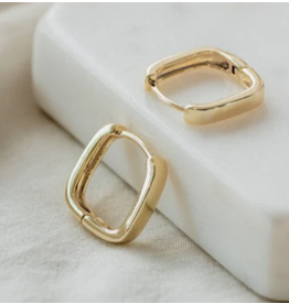 Glee Petite Square Hoop Earrings, gold
