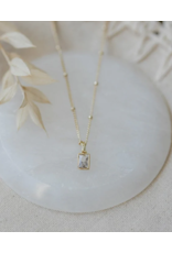 Glee Glim Necklace, gold/clear