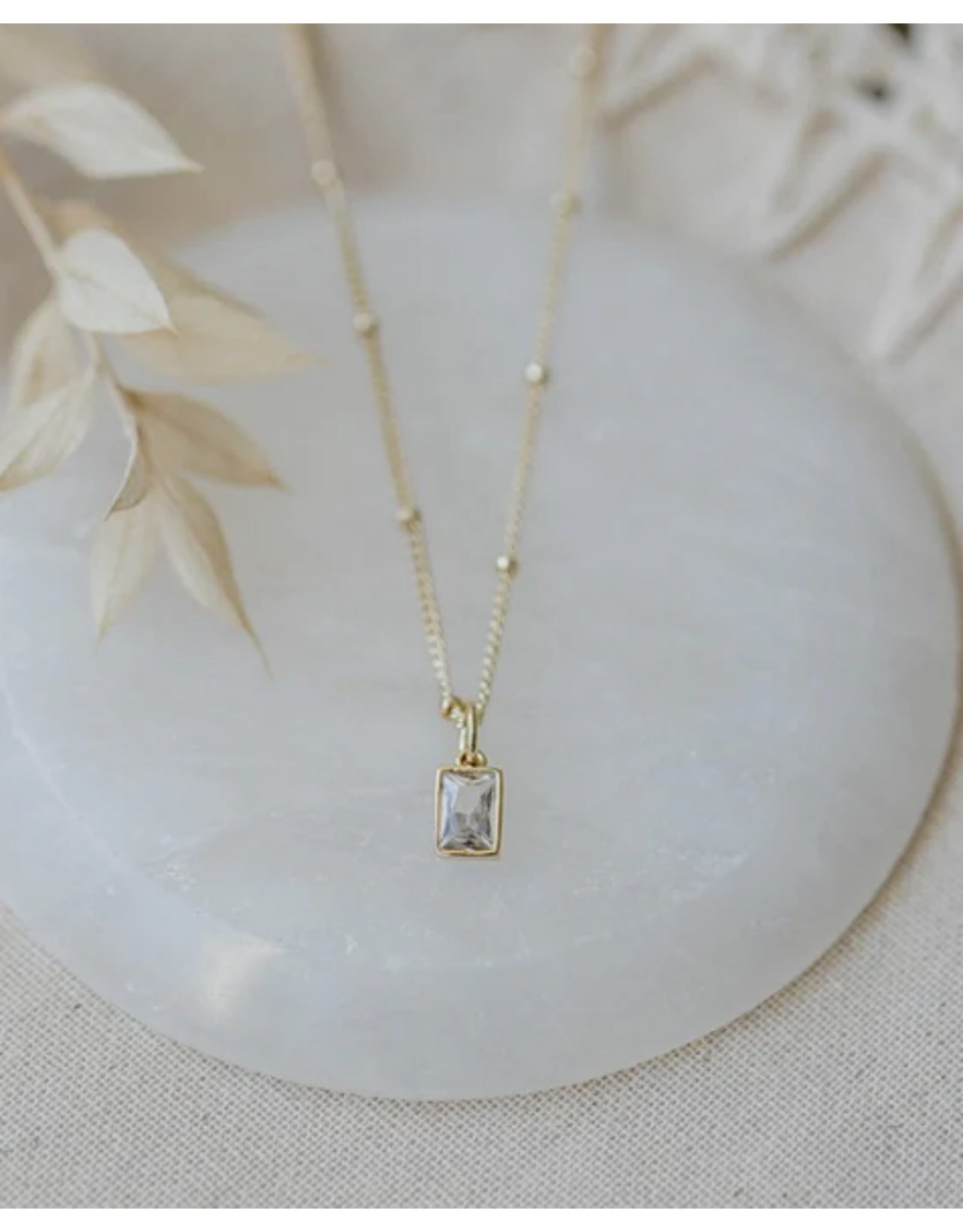 Glee Glim Necklace, gold/clear