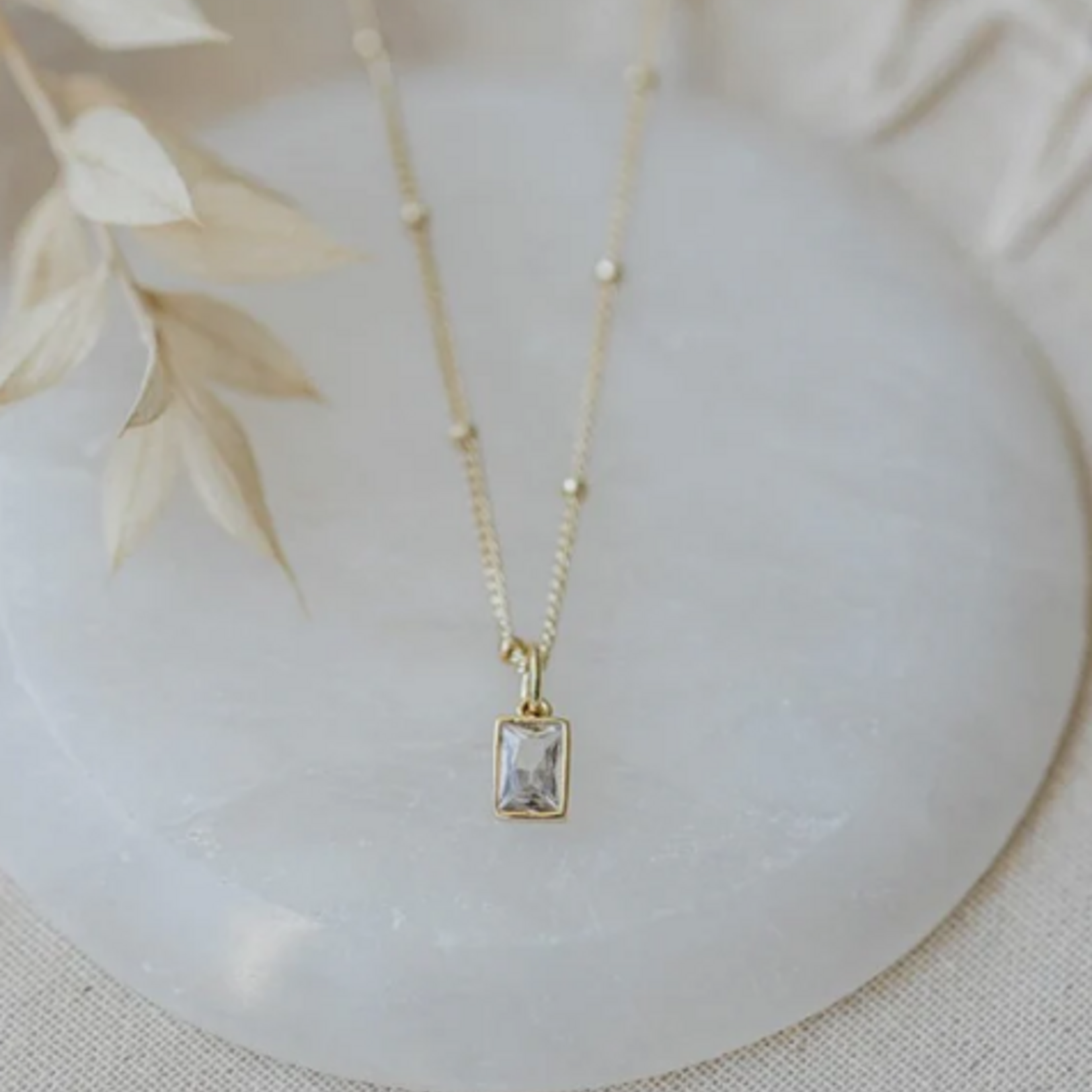 Glee Glim Necklace, gold/clear