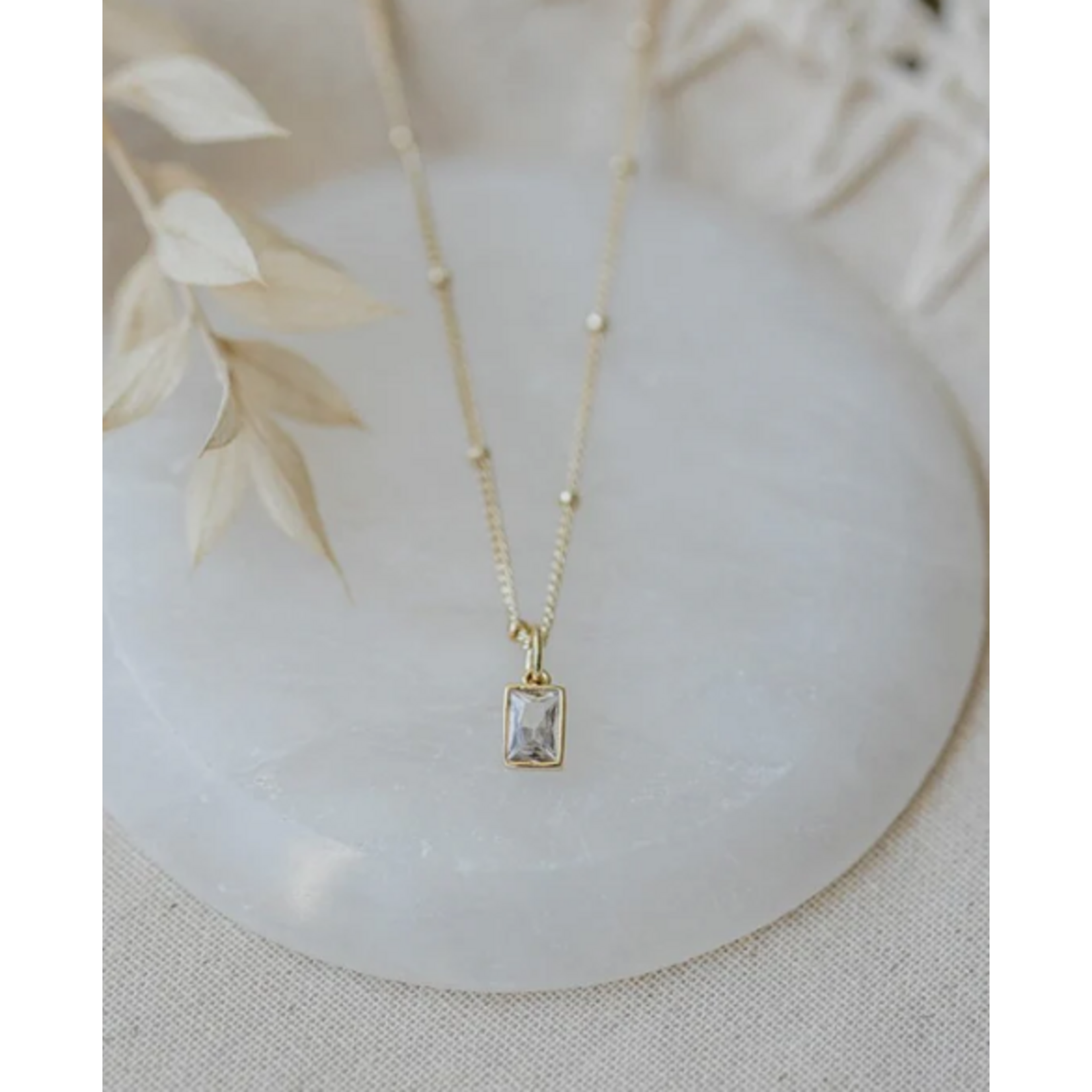 Glim Necklace, gold/clear