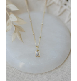 Glee Glim Necklace, gold/clear