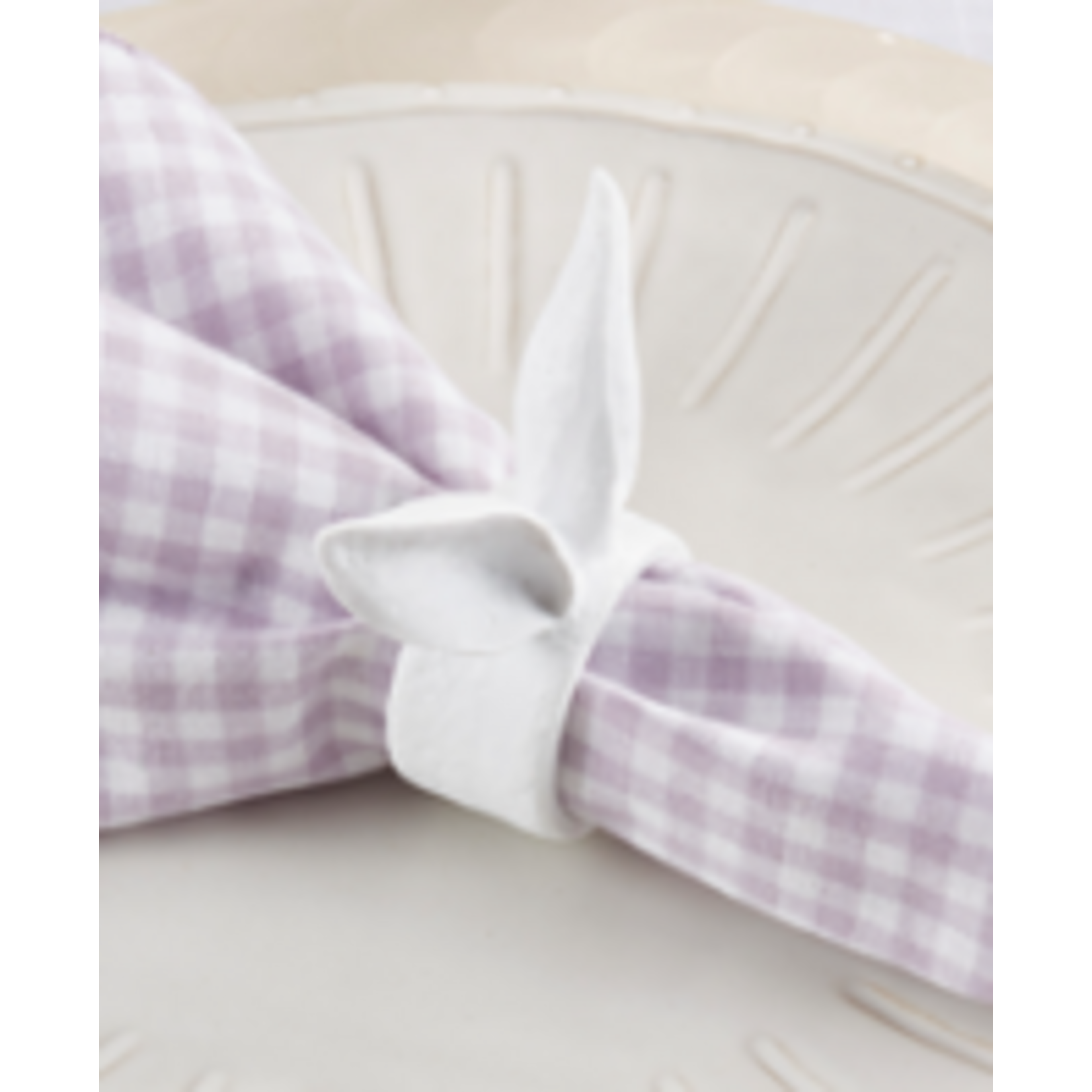 Bunny Ears Napkin Ring, white