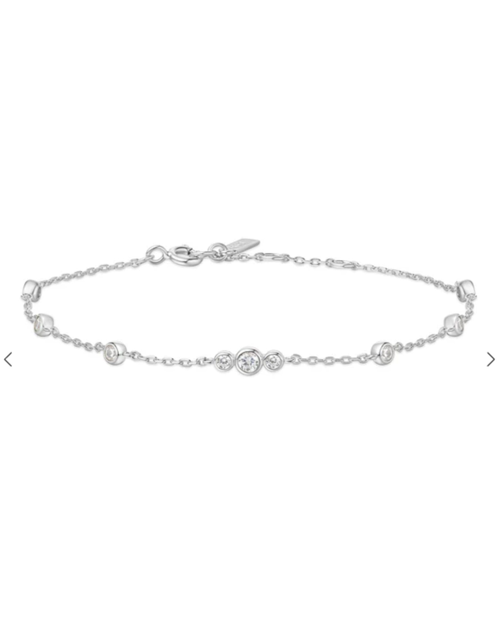 Ania Haie Ania Haie Miss Dainty Sparkling Bezel CZ Station Bracelet, silver