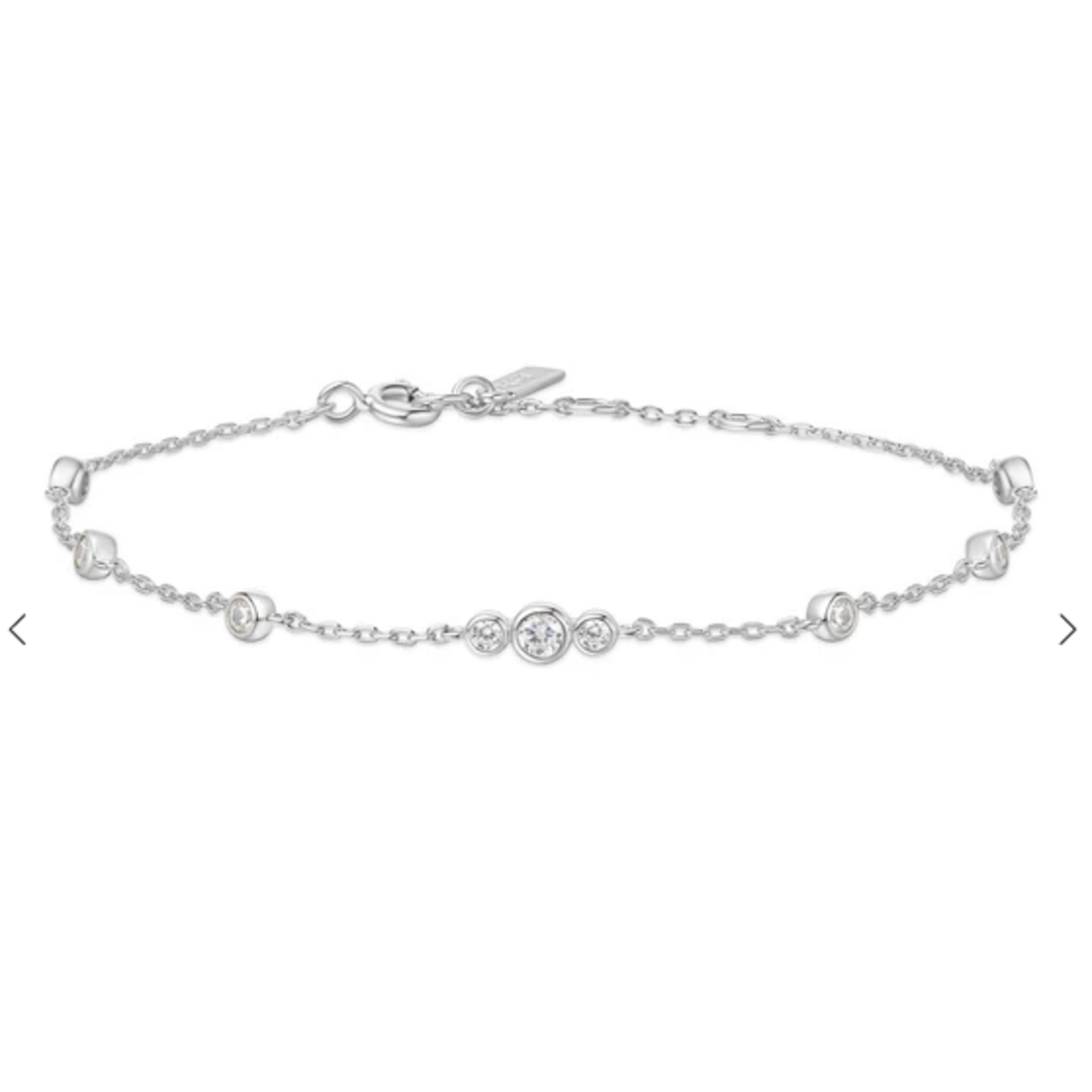 Ania Haie Ania Haie Miss Dainty Sparkling Bezel CZ Station Bracelet, silver
