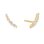 Ania Haie Ania Haie Miss Dainty Bezel Beaded Stone Stud Earrings, gold