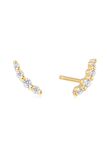 Ania Haie Ania Haie Miss Dainty Bezel Beaded Stone Stud Earrings, gold