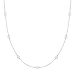 Ania Haie Miss Dainty Shell Pearl Station Chain Necklace, silver