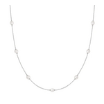 Ania Haie Miss Dainty Shell Pearl Station Chain Necklace, silver