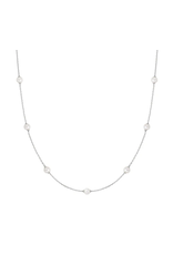Ania Haie Ania Haie Miss Dainty Shell Pearl Station Chain Necklace, silver