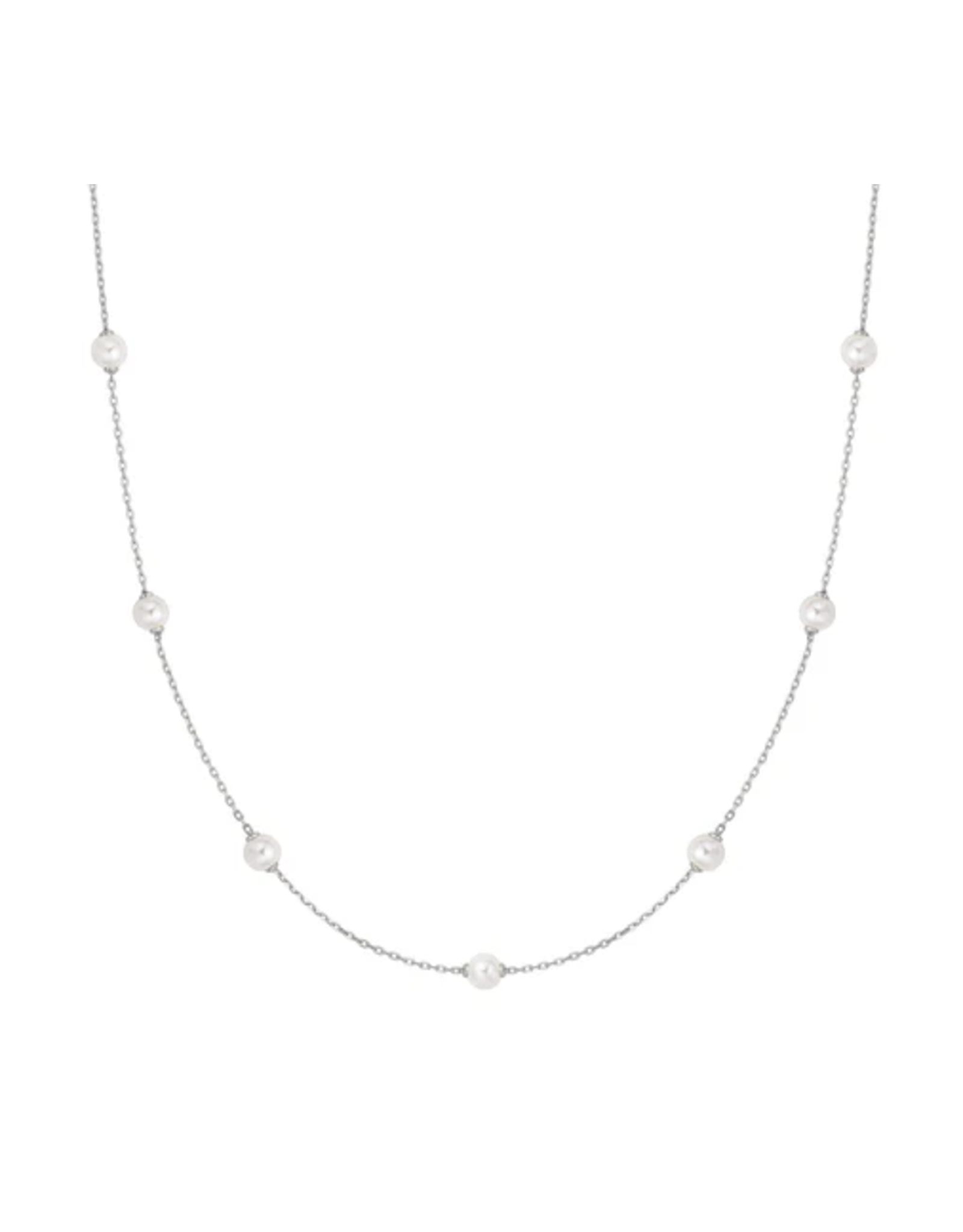 Ania Haie Ania Haie Miss Dainty Shell Pearl Station Chain Necklace, silver