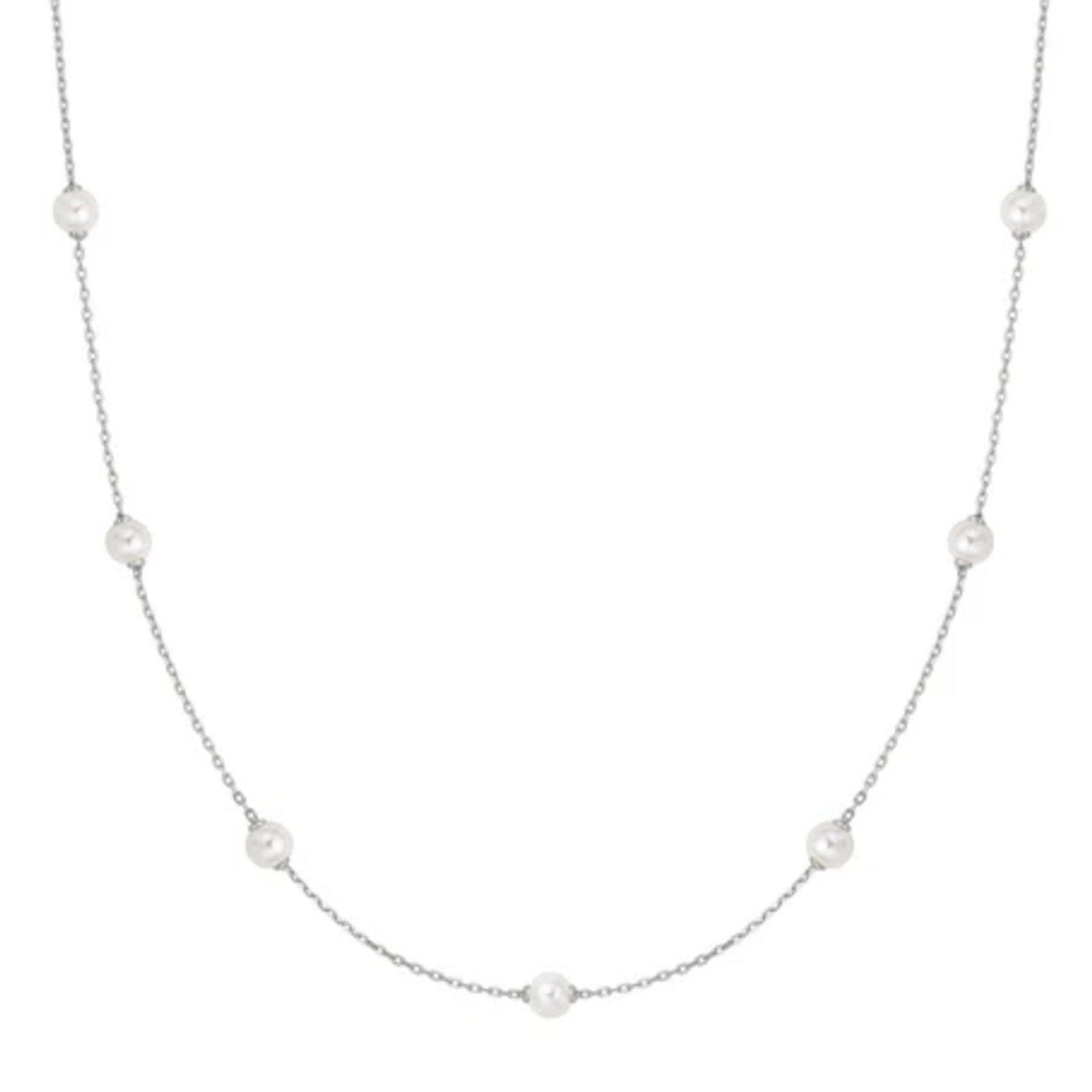 Ania Haie Ania Haie Miss Dainty Shell Pearl Station Chain Necklace, silver