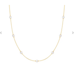 Ania Haie Miss Dainty Shell Pearl Station Chain Necklace, gold