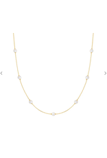 Ania Haie Ania Haie Miss Dainty Shell Pearl Station Chain Necklace, gold