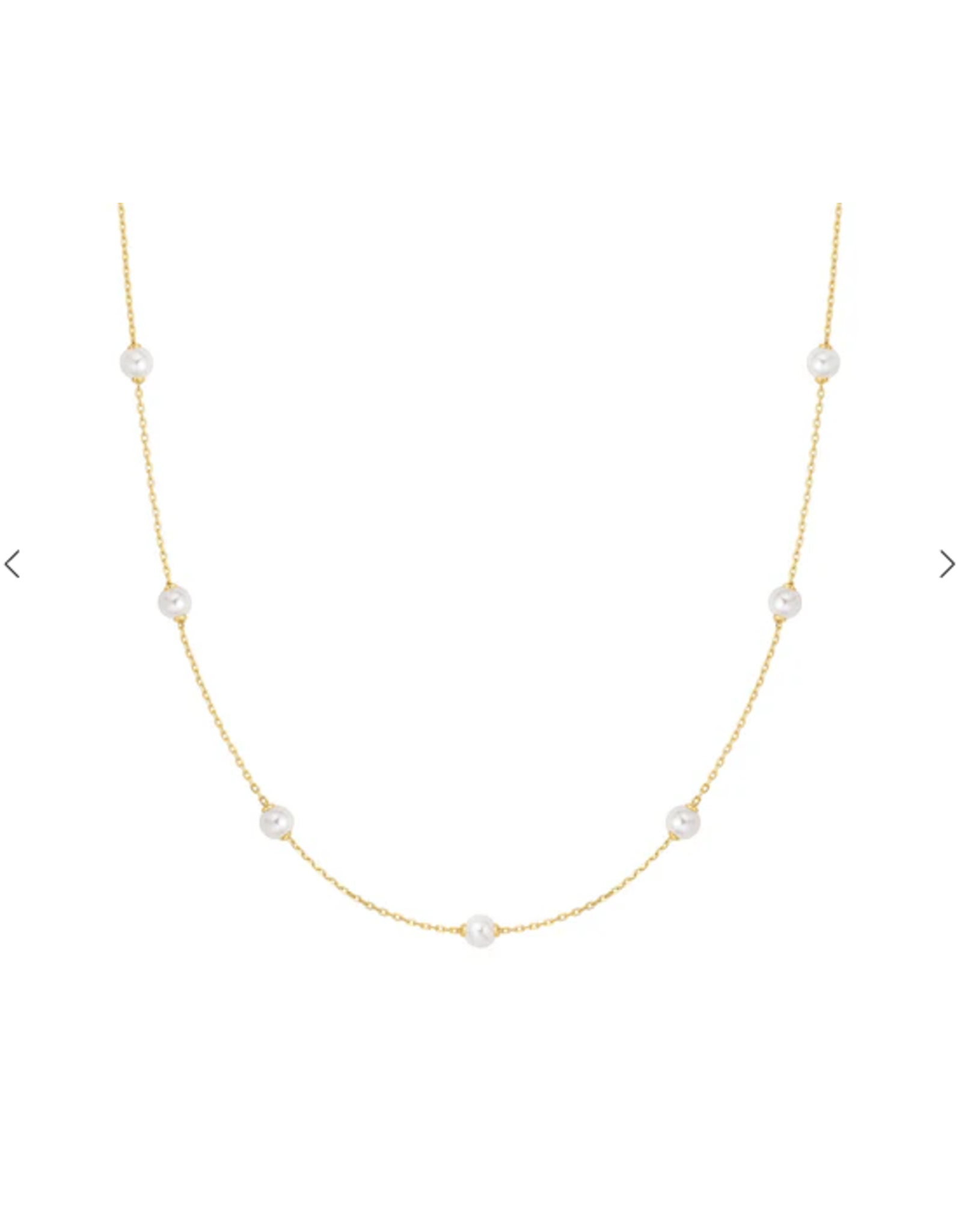 Ania Haie Ania Haie Miss Dainty Shell Pearl Station Chain Necklace, gold