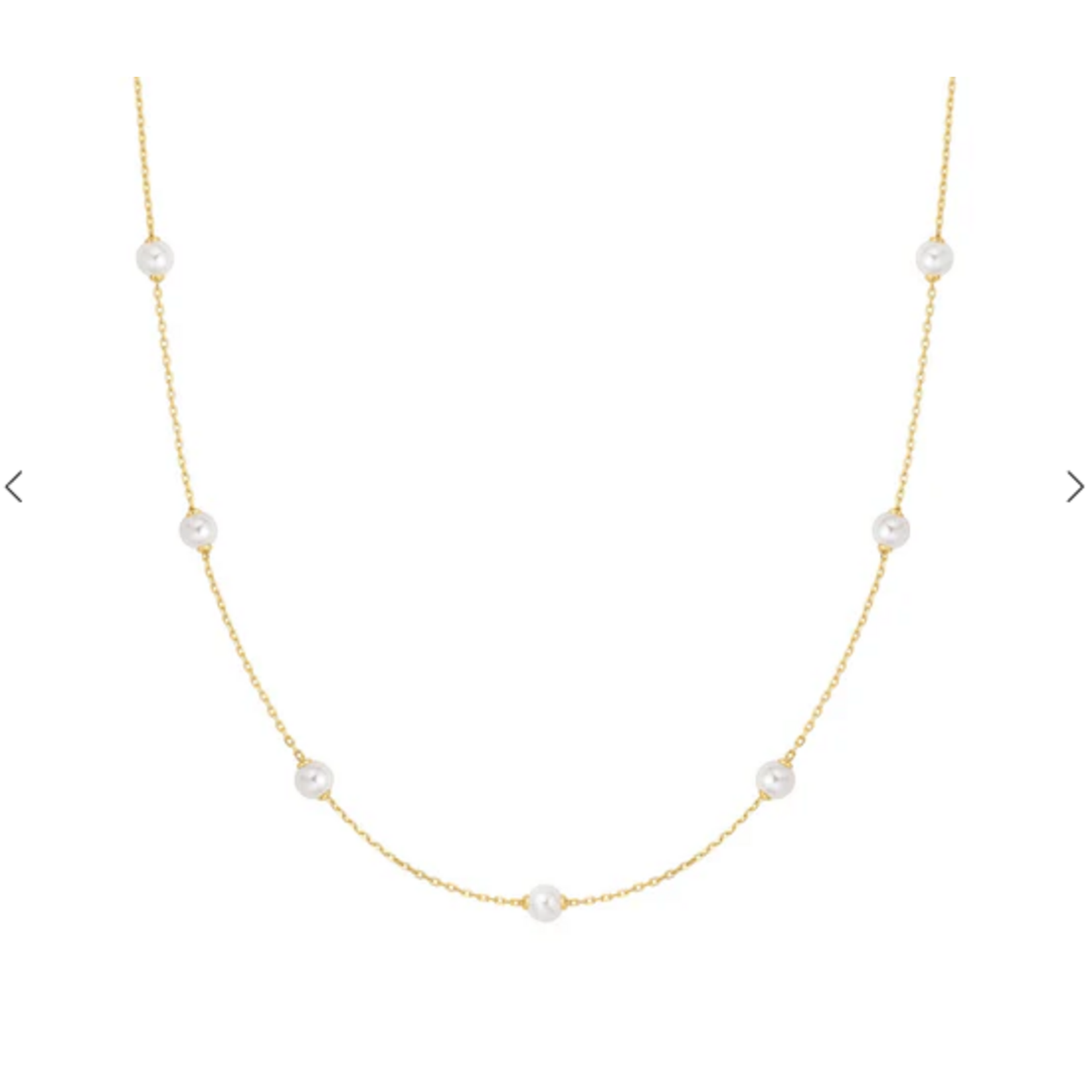 Ania Haie  Miss Dainty Shell Pearl Station Chain Necklace, gold