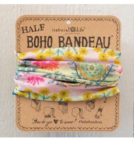 Natural LIfe Half Boho Bandeau, Mint Borders